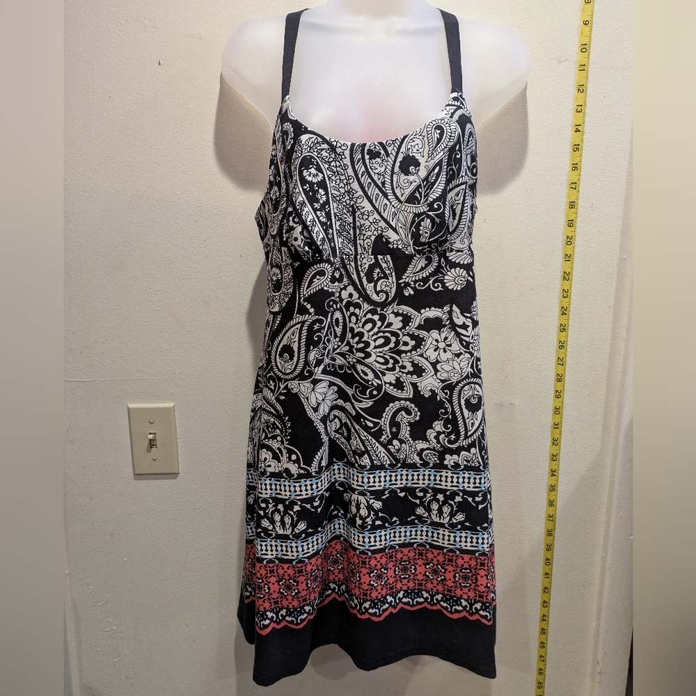 Linea Donatella Gray and Coral Paisley Garment Size Small
